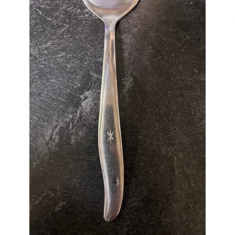Silver‎ Starburst Serving Fork Utensil Stainless Steel Vintage Kitchenware